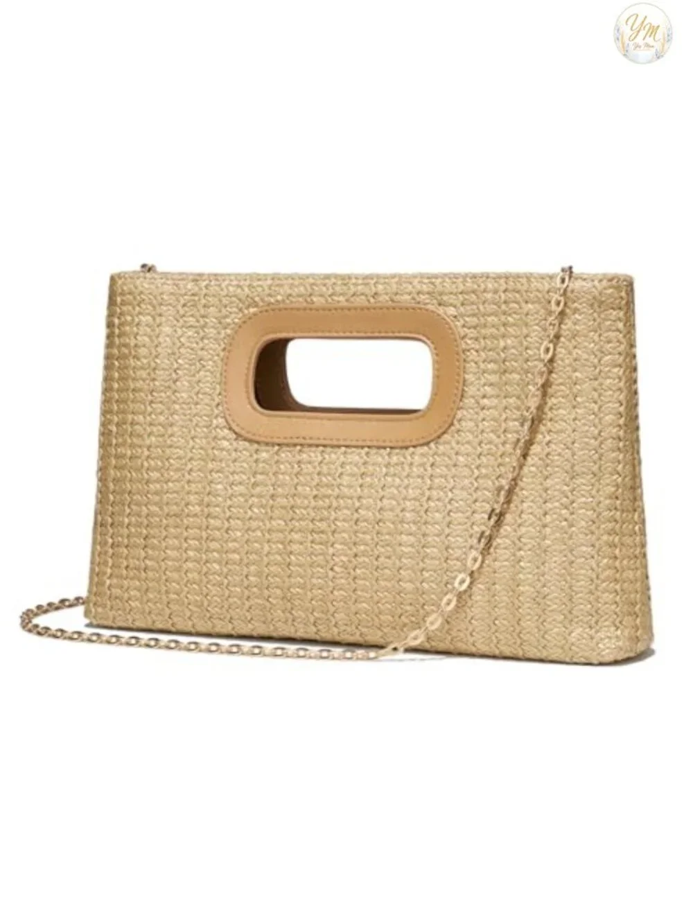 Summer Straw Clutch Purse Women Beach Handbag Boho Raffia Woven Bag